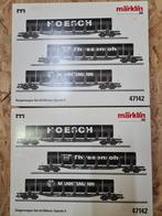 Märklin 47142 rongenwagenset 2 stuks buizentransport in okt, Wisselstroom, Gebruikt, Wagon, Ophalen of Verzenden