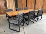 Oud teak tafel industriieel  matrix of U - poot 260cm B keus, Huis en Inrichting, Tafels | Eettafels, Ophalen, 50 tot 100 cm, Vijf personen of meer