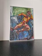 Impressionistisch kleurrijk schilderij in lijst R. Vd Linden, Antiek en Kunst, Ophalen of Verzenden