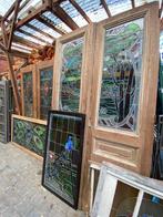 Glas in lood ramen uit verzameling Art Nouveau Art Deco, Doe-het-zelf en Verbouw, Glas en Ramen, Ophalen, Gebruikt, Minder dan 80 cm