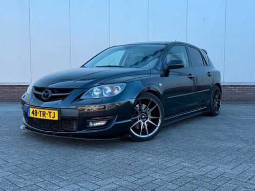 Mazda 3 2.3 MPS 2007 Zwart Forged Maxton Design, Auto's, Mazda, Particulier, ABS, Airbags, Boordcomputer, Centrale vergrendeling