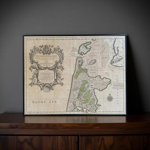 Alexis Hubert Jaillot - 18e eeuwse gravure van Noord Holland, Antiek en Kunst, Kunst | Etsen en Gravures, Ophalen of Verzenden