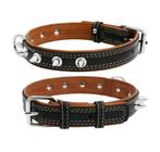 WAUDOG Soft Spiked Halsband Leder Zwart Nek 38-49 cm -40%!!!, Dieren en Toebehoren, Ophalen of Verzenden, Handgemaakt, Nieuw