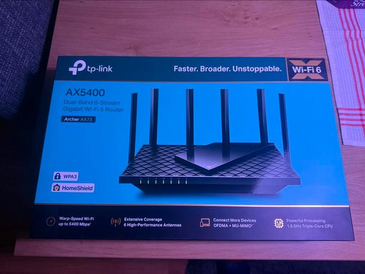 Nieuwe TP-Link Archer AX73 WiFi 6 router, Computers en Software, Netwerk switches, Nieuw, Ophalen of Verzenden