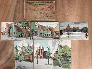 Verkade kaarten Zaandam (ca. 1910) met originele envelop beschikbaar voor biedingen