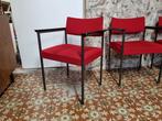 SALE! Vintage Stoll Giroflex stoelen, 4 stuks, Gebruikt, Stof, Ophalen, Rood