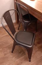 Set 4 Eetkamer stoelen Tolix style incl kussens, Huis en Inrichting, Ophalen, Tolix Style, vintage, tijdloos, Zo goed als nieuw