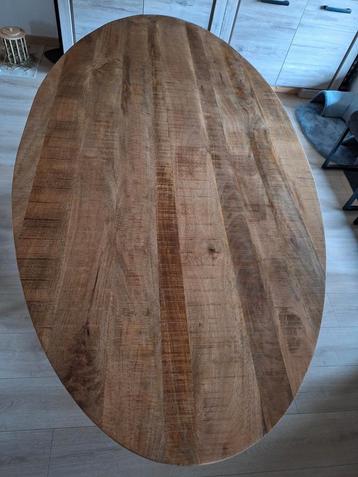 Eettafel ovaal mangohout 220cm x 110cm + beschermzeil beschikbaar voor biedingen