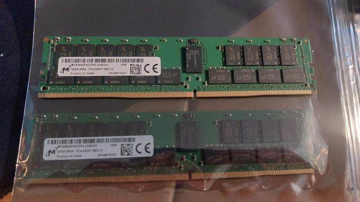 32GB DDR4 ECC Registered 2933MHz RAM - Micron MTA36ASF4G72PZ, Computers en Software, RAM geheugen, Zo goed als nieuw, Server, 32 GB