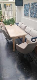 Exclusief, Smalle Massief grenen eettafel 215x75, Huis en Inrichting, Ophalen, Gebruikt, 200 cm of meer, 50 tot 100 cm