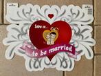 deurbord versiering love is per stuk, Ophalen of Verzenden, Nieuw, Versiering, Geboorte of Huwelijk