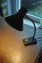 Bureaulamp, vintage, metaal, zwart, Ophalen of Verzenden, Gebruikt