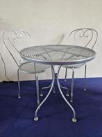 Metalen Bistro set, Tuin en Terras, Tuintafels, Ophalen, Gebruikt, Rond, Metaal