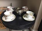 Vier antieke kopjes en een antiek verzilverd suikerpotje, Antiek en Kunst, Antiek | Servies los, Ophalen of Verzenden