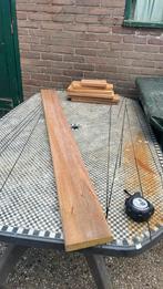 162cm Mooie brede Hardhout dikke planken 27mm korte plankjes, Ophalen