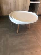 Ronde witte salontafel, Ophalen, Kunststof, Gebruikt, Rond