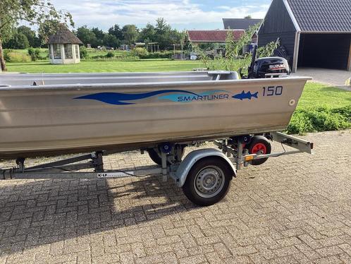 Aluminium V bodem SMARTLINER 150 zeer netjes, Watersport en Boten, Vis- en Consoleboten, Zo goed als nieuw, 10 tot 30 pk, 3 tot 6 meter