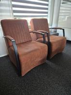 Cognac kleurige fauteuils, Huis en Inrichting, Ophalen, Zo goed als nieuw, Minder dan 75 cm, 50 tot 75 cm