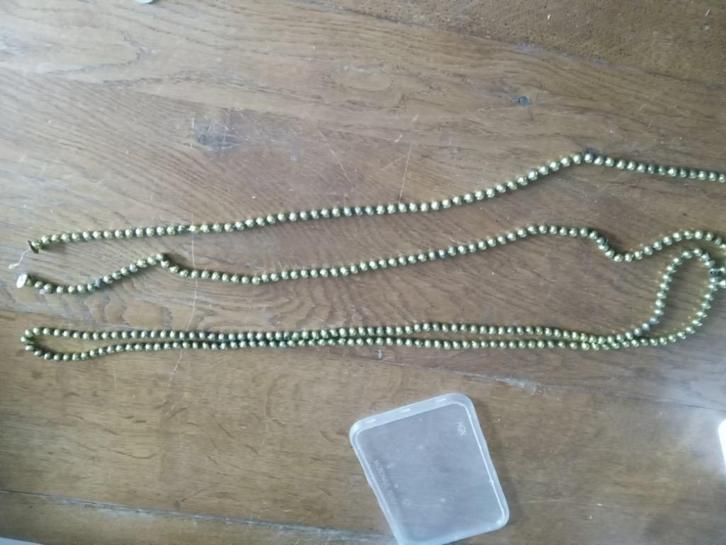 licht groen kleurige glaskralen ketting voor in kerstboom, Diversen, Kerst, Gebruikt, Ophalen of Verzenden