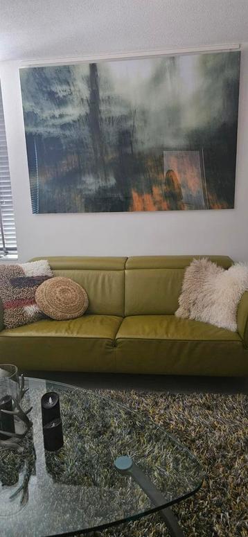 Leren 2,5-zits bank Piet Klerkx - Mosterdkleur beschikbaar voor biedingen