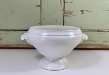 Antieke Franse witte terrine Digoin Sarreguemines 1875-1900 beschikbaar voor biedingen