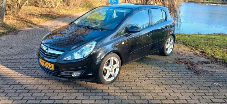 Opel Corsa 1.4 16V 5D 2007 Zwart, Auto's, Opel, Particulier, Corsa, Benzine, C, Hatchback, Handgeschakeld, Origineel Nederlands
