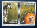 Postzegels België 1992 dieren, okapi, leeuwaap - cw € 0,70, Ophalen of Verzenden, Gestempeld