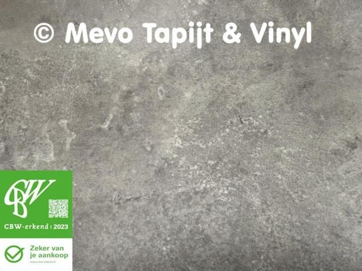 Coupon Novilon Prima, Uni, beton staal lengte 1.80 x 2 mtr, Huis en Inrichting, Stoffering | Vloerbedekking, Nieuw, Vinyl, Grijs