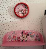 Zgan minnie mouse klok + wandplank, Ophalen of Verzenden, Zo goed als nieuw, Wanddecoratie
