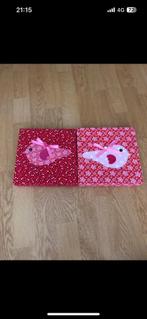 Schilderijtjes kinderkamer opgespannen doek roze, Ophalen of Verzenden, Zo goed als nieuw, Wanddecoratie