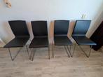 Eetkamerstoel Ikea Volfgang zwart 4x, Huis en Inrichting, Stoelen, Ophalen, Gebruikt, Zwart, Vier