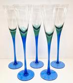 5 Scandinavische tweekleurige champagneglazen 1970-1980, Ophalen of Verzenden