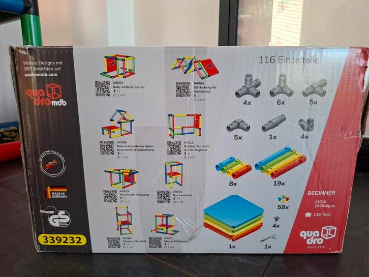 Quadro beginner - 11010 - 116 delig - klimtoren, Kinderen en Baby's, Speelgoed | Speeltafels, Zo goed als nieuw, Ophalen of Verzenden