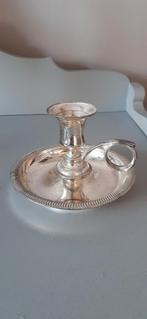 Zilveren kandelaar met handvat - Brocante, Ophalen of Verzenden, Zilver