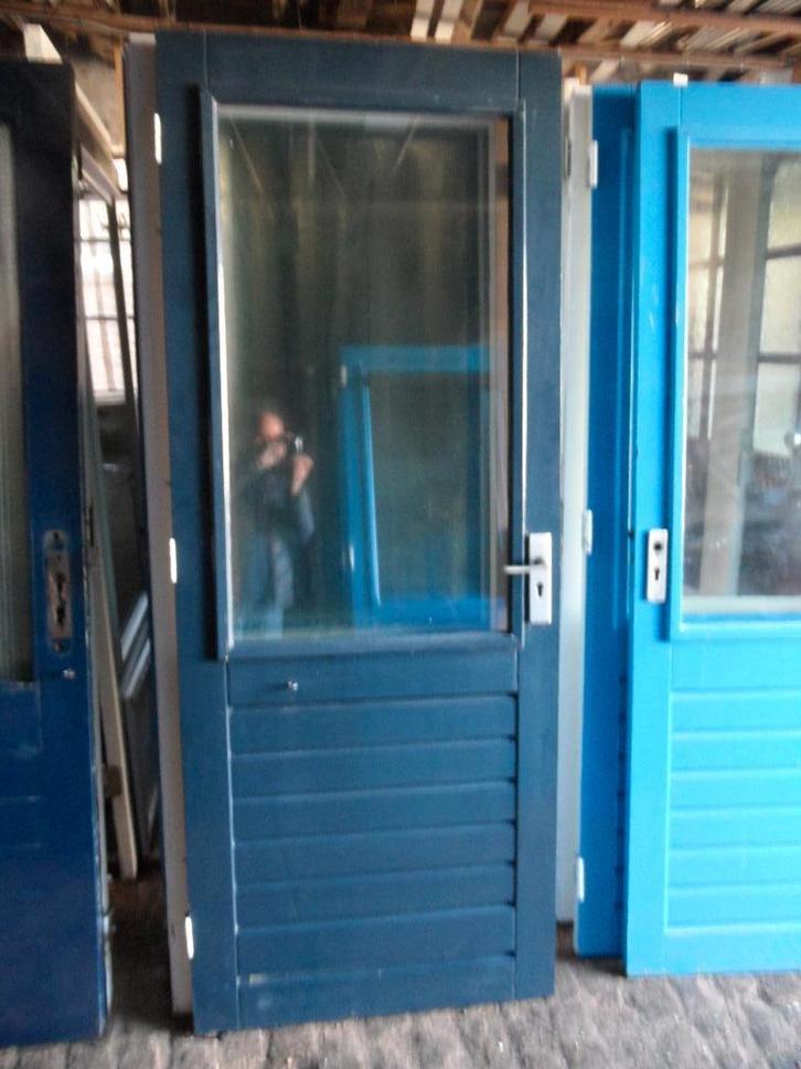 hardhouten buitendeur 83  -  88  en 93, Doe-het-zelf en Verbouw, Deuren en Horren, Gebruikt, Buitendeur, 200 tot 215 cm, 80 tot 100 cm