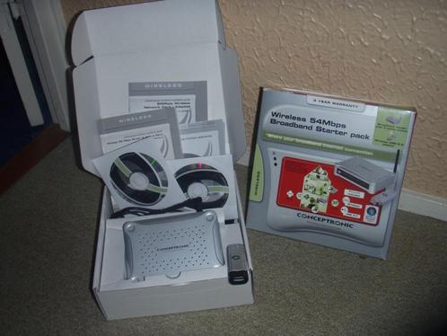 Conceptronic wireless 54mbps broadband starters pack, Computers en Software, Routers en Modems, Zo goed als nieuw, Ophalen of Verzenden
