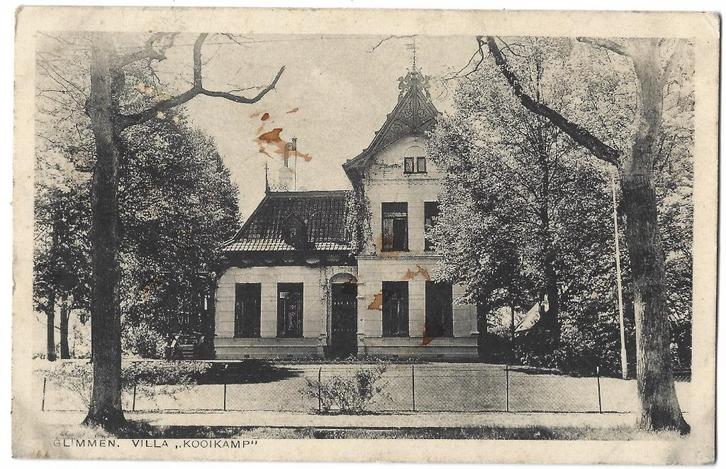 Glimmen, Villa "Kooikamp" Lees beschrijving, Verzamelen, Ansichtkaarten | Nederland, Gelopen, Groningen, 1920 tot 1940, Verzenden
