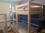 Stapelbed wit hout + hoogslaper met tafel en 2 banken in één, Huis en Inrichting, Slaapkamer | Stapelbedden en Hoogslapers, Ophalen