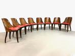 8 Art-Deco Frères de Coene stoelen,kortrijkse kunstwerkstede, Ophalen, Gebruikt, Bruin