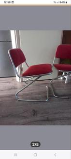 retro buisframe stoelen, Huis en Inrichting, Stoelen, Ophalen, Zo goed als nieuw, Rood, Twee