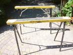 2  metalen Schragen, Doe-het-zelf en Verbouw, Ophalen, Gebruikt, 70 tot 120 cm, Inklapbaar