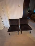 2 kleine fauteuils - donker grijs velvet, Ophalen, Twee, Zo goed als nieuw, Metaal