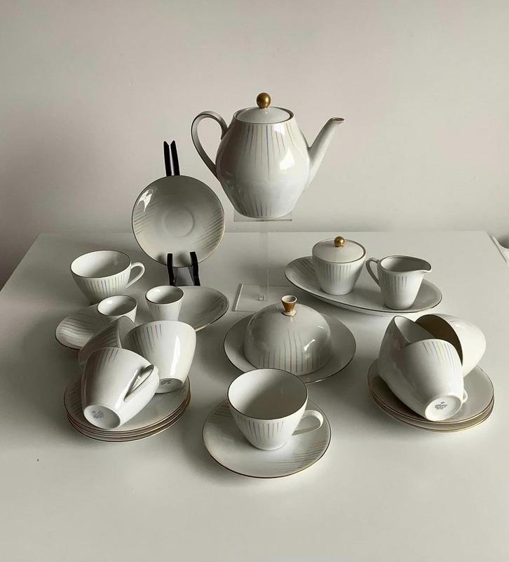 vintage sixties theeserviesje Seltmann Weiden, Verzamelen, Porselein, Kristal en Bestek, Zo goed als nieuw, Compleet servies, Porselein