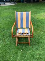 Vintage Strandstoel met Houten Frame, Ophalen