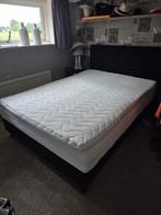 Tweepersoonsbed met matras, Zwart, Tweepersoons, Zo goed als nieuw, 200 cm
