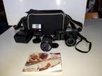 analoge Canon camera met lens en flitser, Ophalen of Verzenden, Gebruikt, Spiegelreflex, Overige Merken