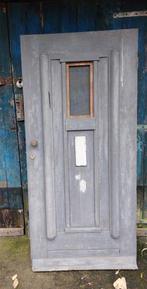 Oude hardhouten voordeur met raampje en originele hor., Doe-het-zelf en Verbouw, Ophalen, Gebruikt, Buitendeur, 200 tot 215 cm