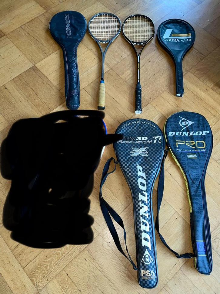 2 squashrackets squash racket hoes, Sport en Fitness, Squash, Zo goed als nieuw, Ophalen of Verzenden