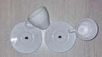 Witte kopjes en schotels met hoedje, Ophalen of Verzenden, Zo goed als nieuw, Effen, Kop(pen) en/of Schotel(s)