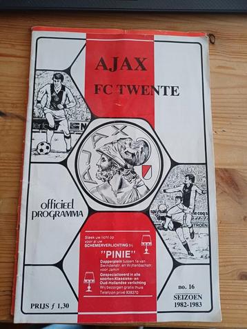 Ajax - FC Twente Programma 1982-1983 beschikbaar voor biedingen